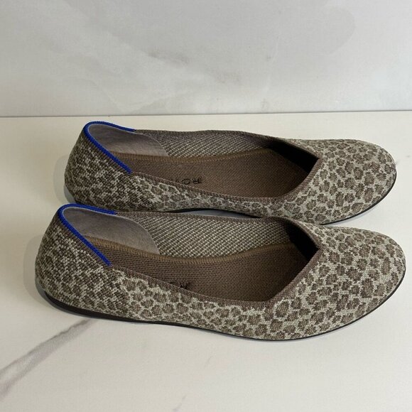 Rothys Woman The Flat Slip On Driftwood Chocolate Spot Shoes Brown Size 9 - Picture 1 of 13